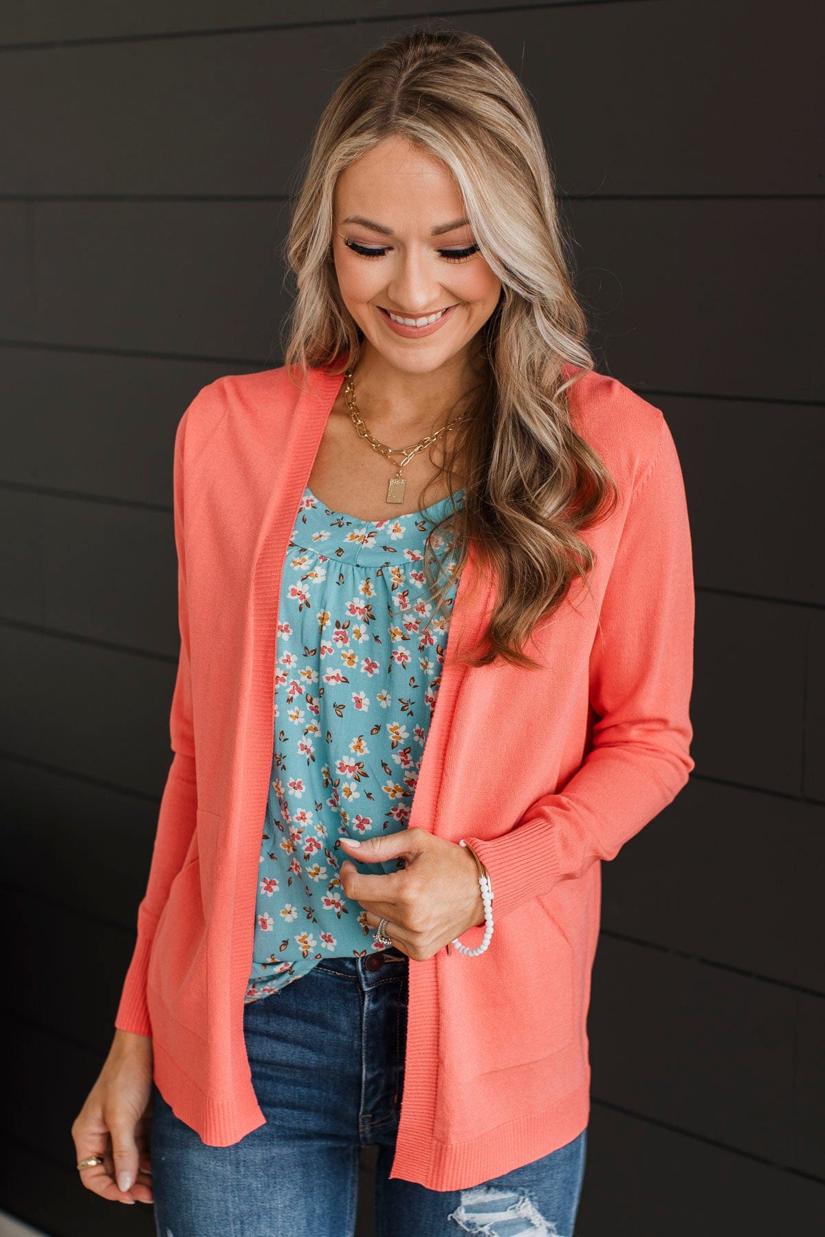 Many Reasons Lightweight Cardigan- Coral