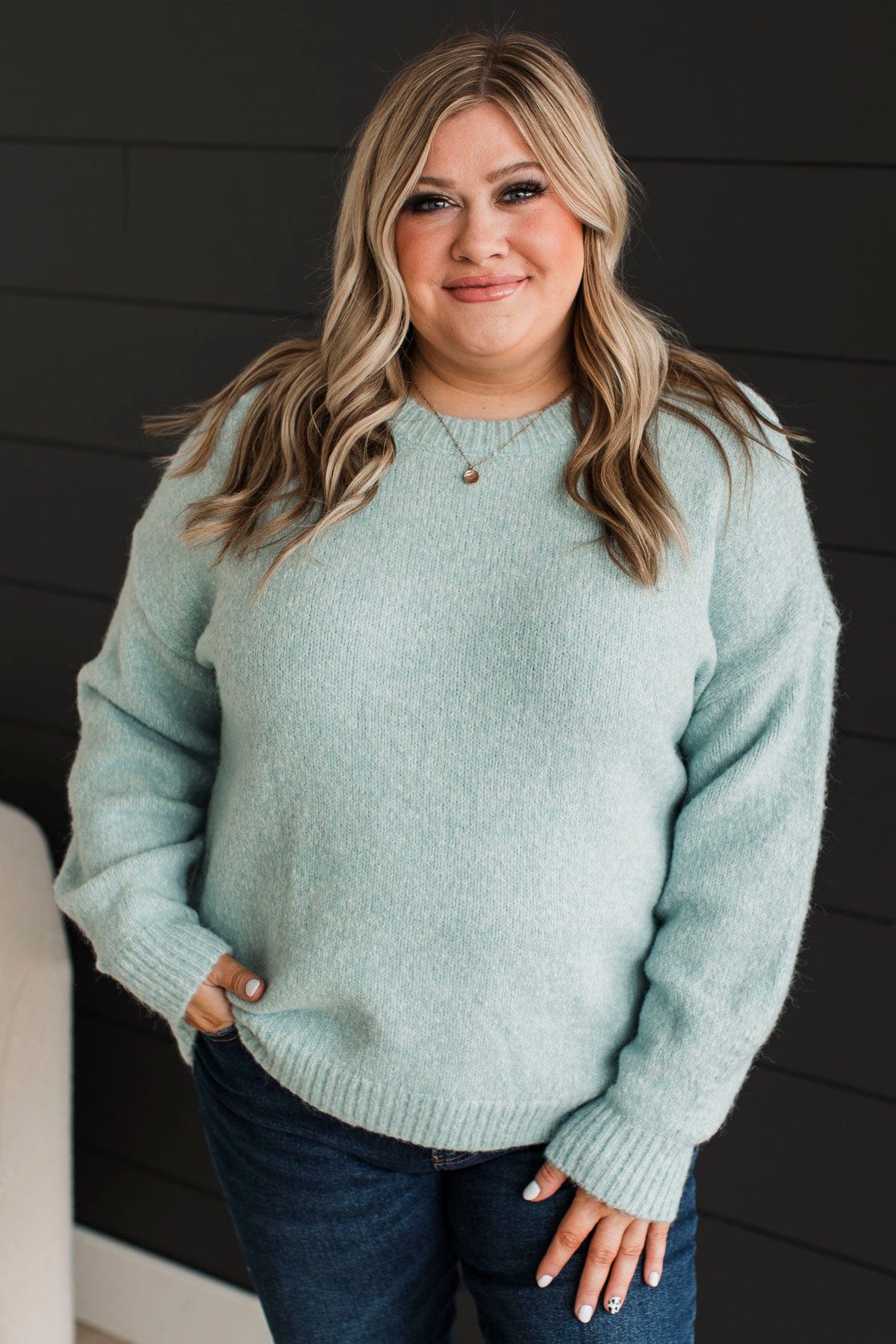 Leah Double V Light Knit