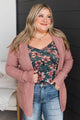 Think It Over Knit Cardigan- Dusty Mauve