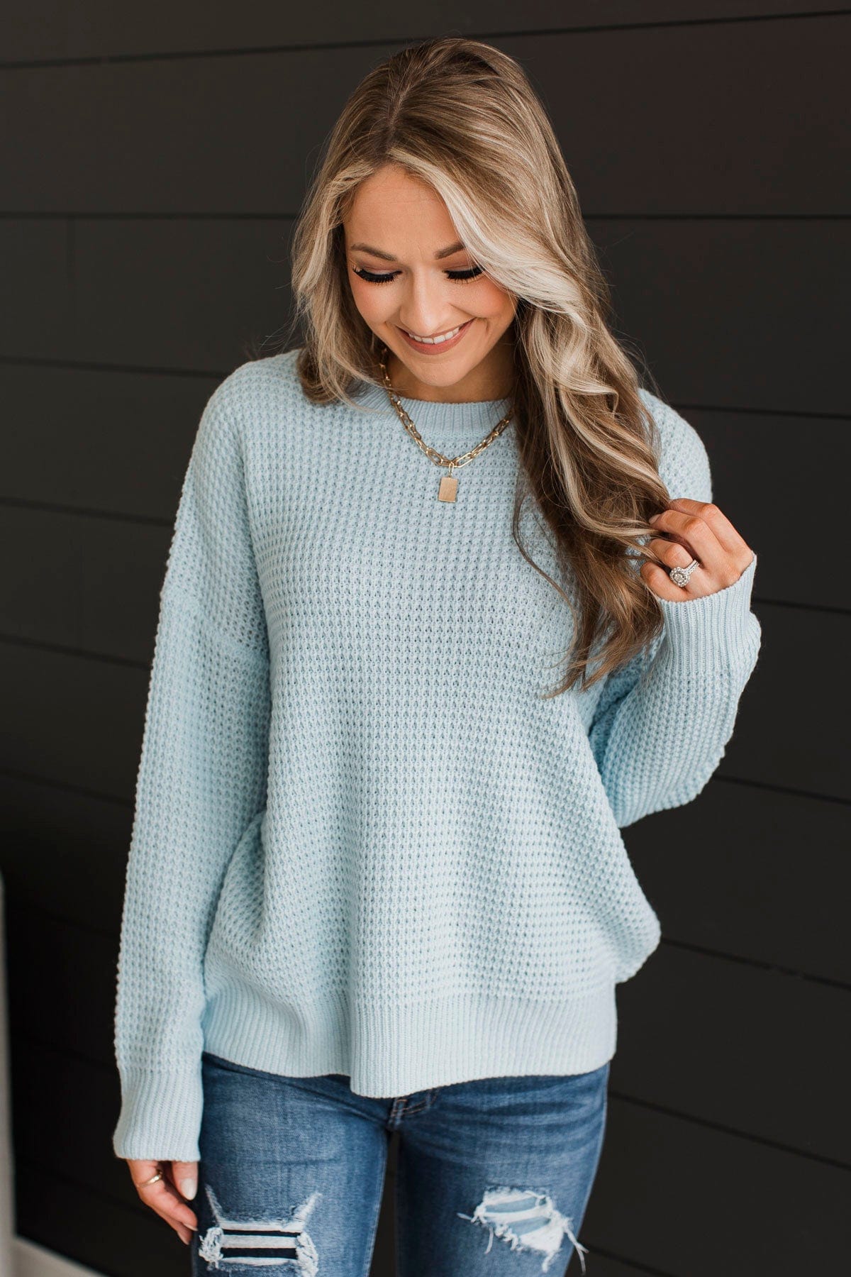 Captivating In Color Knit Sweater- Sky Blue – The Pulse Boutique