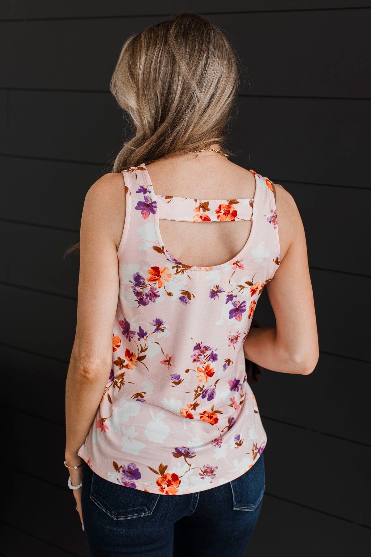 Look So Lovely Floral Tank Top- Light Pink