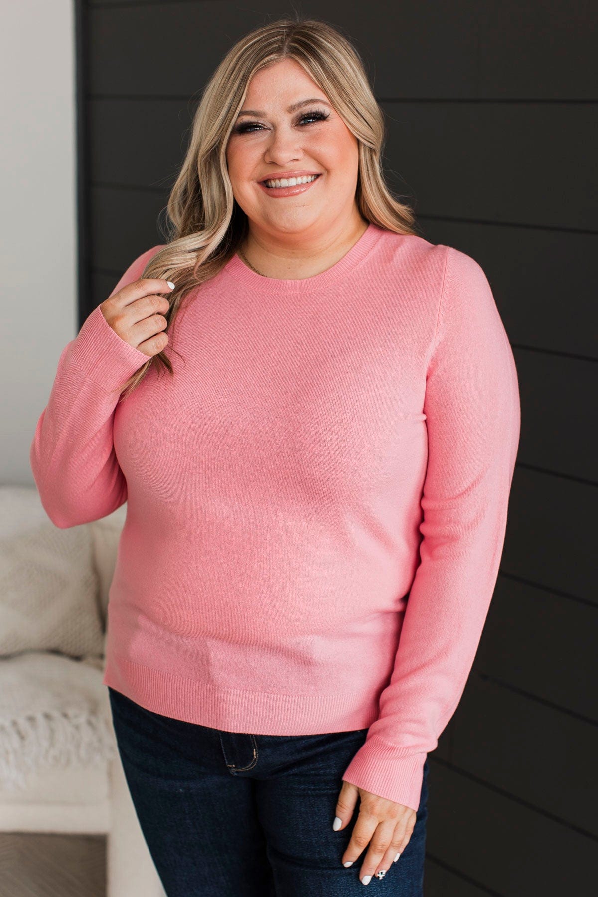 Met Your Match Lightweight Sweater- Pink