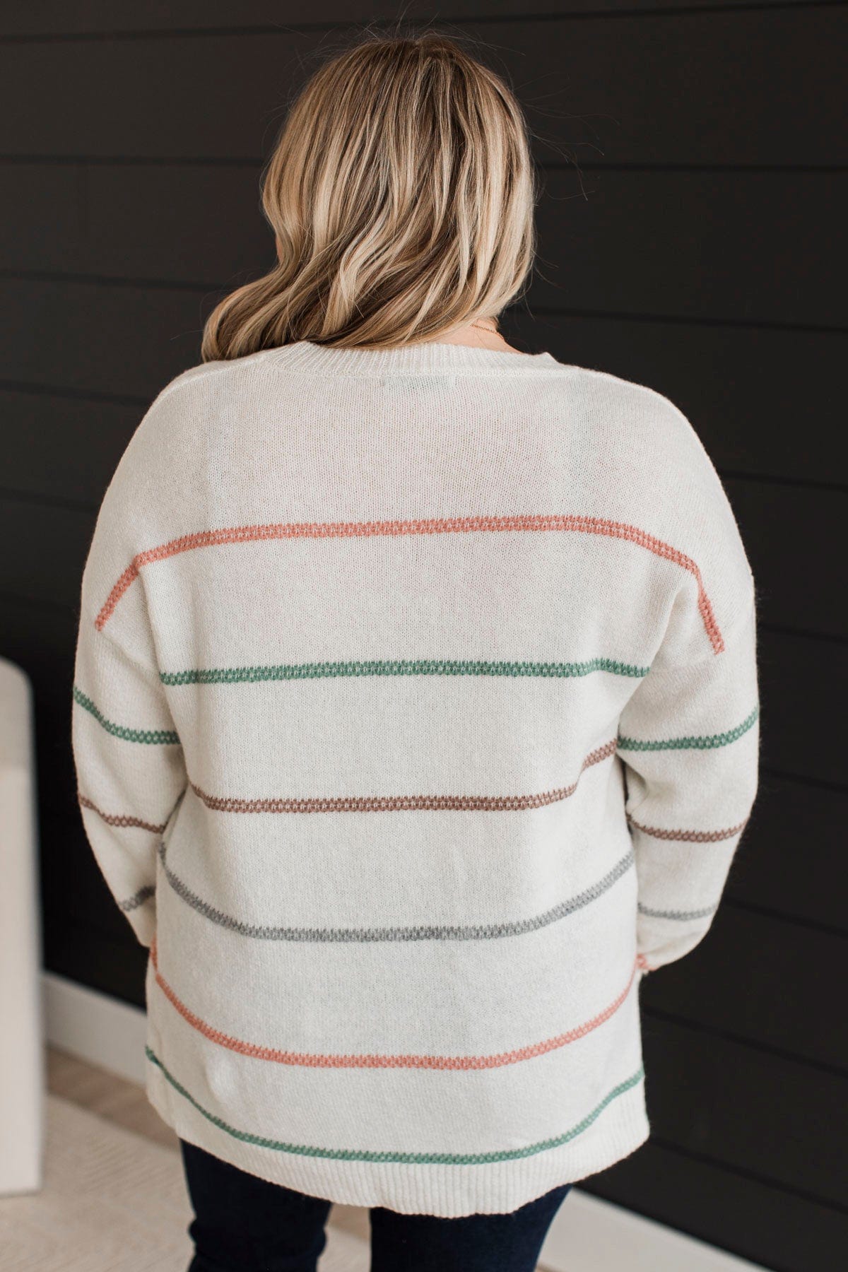 Nobody But Us Striped Sweater- Ivory