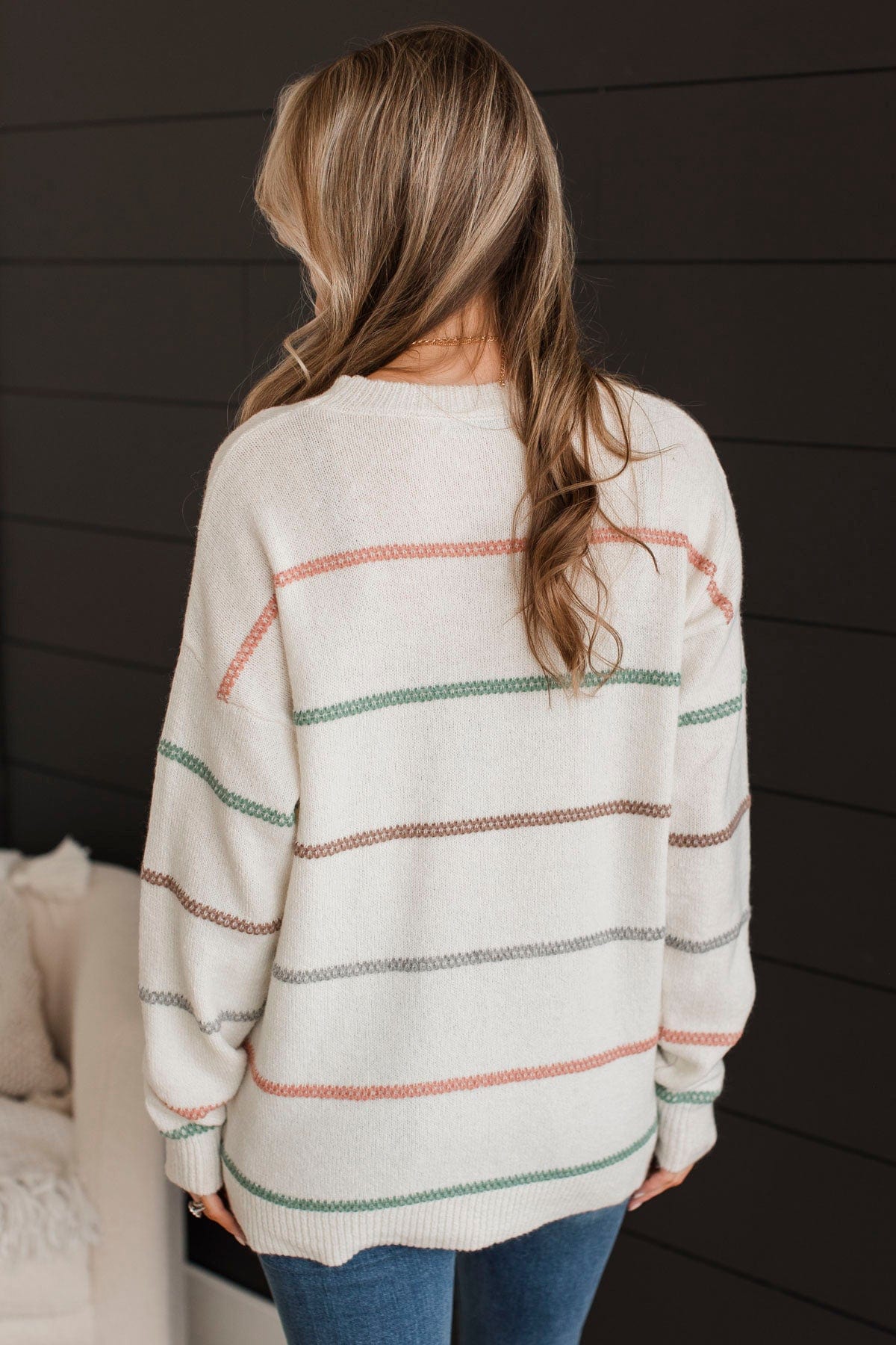 Nobody But Us Striped Sweater- Ivory