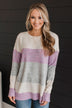 Unleash Your Shine Sweater- Cream & Lavender