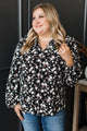 You Know Me Floral Blouse- Black