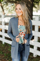 Cozy In This Moment Knit Cardigan- Dark Dusty Teal