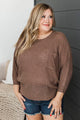 Two Halves One Heart Knit Sweater Top- Mocha