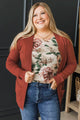 Comfortable With Myself Knit Cardigan- Burnt Sienna