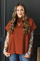 Home Is A Feeling Knit Sweater Top- Copper
