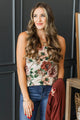 Pure And Simple Floral Tank Top- Beige & Rust