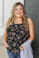 Love Fearlessly Floral Tank Top- Black & Lilac
