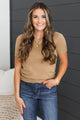 Dream State Short Sleeve Knit Top- Camel