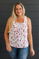 Written in Stone Sleeveless Floral Blouse- Ivory & Berry