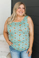 Arms Around Me Floral Tank Top- Light Teal