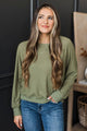 Highly Pleasing Long Sleeve Top- Sage