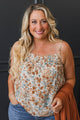 Love Abundantly Floral Tank Top- Cream & Burnt Orange