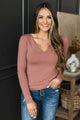 Got The Look Long Sleeve Top- Dusty Mauve