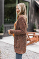 Wondrous Feelings Popcorn Cardigan- Brown