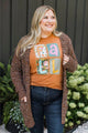 Wondrous Feelings Popcorn Cardigan- Brown