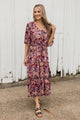 Dancing In The Rain Floral Dress- Mauve