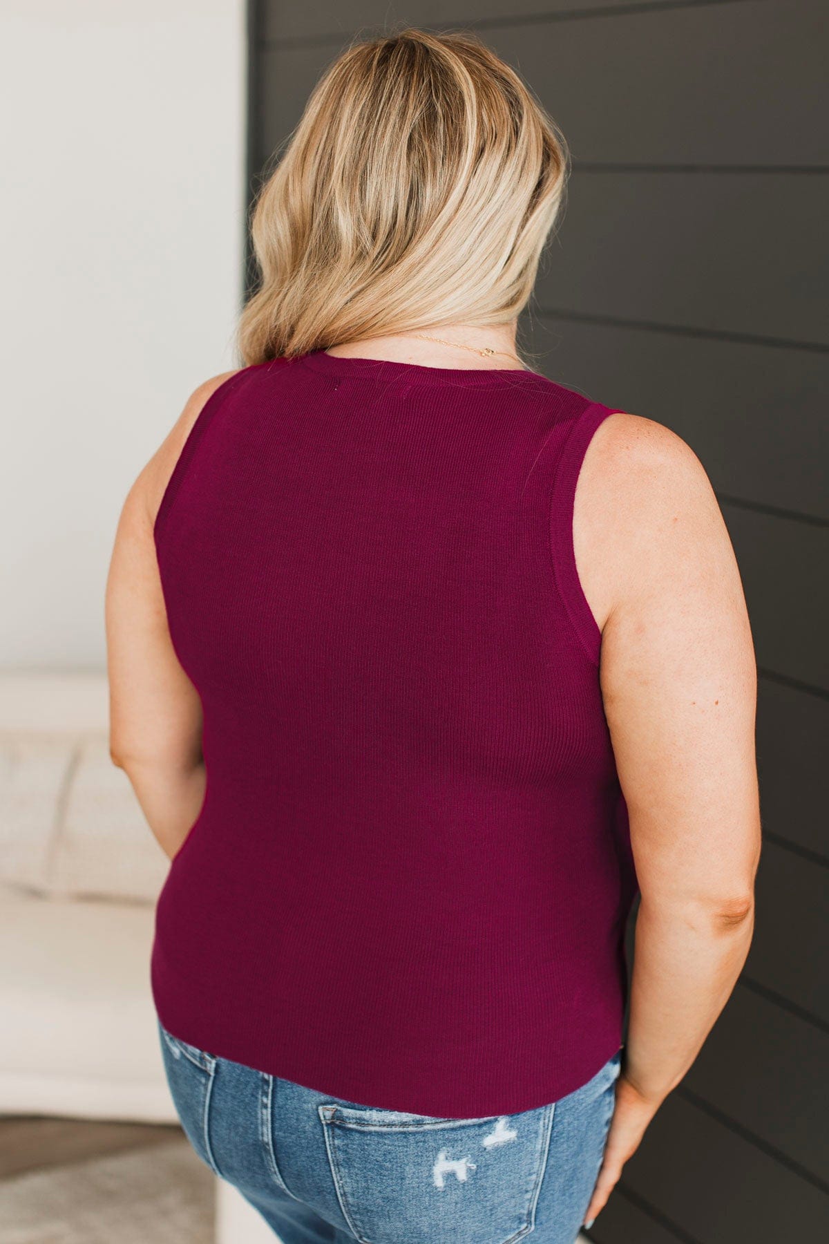 A Perfect Day Ribbed Knit Tank Top- Dark Magenta – The Pulse Boutique