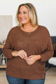 Two Halves One Heart Knit Sweater Top- Warm Cinnamon