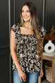 Life Full Of Music Floral Blouse- Black