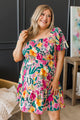 Catch Me Looking Floral Mini Dress- Pink