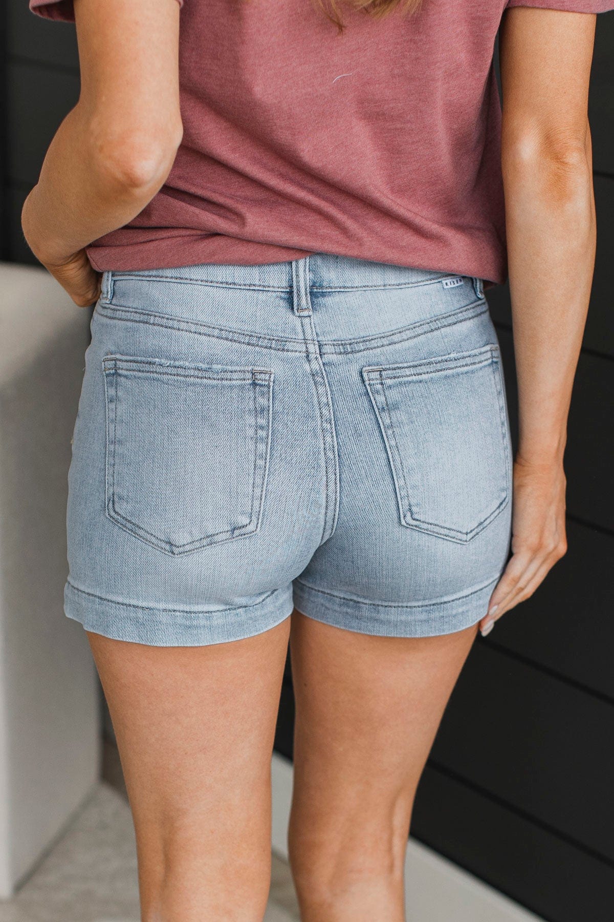 Risen Denim Shorts Queenie Wash The Pulse Boutique
