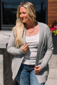 Feeling The Love Knit Cardigan- Heather Grey