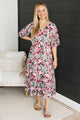 Dancing In The Rain Floral Dress- Off White & Pink