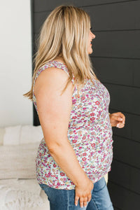 Welcoming Summer Floral Tank Top- Ivory Multi