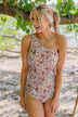 Beach Bound Floral One-Piece Swimsuit- Rust & Ivory