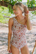 Beach Bound Floral One-Piece Swimsuit- Rust & Ivory