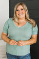 Peaceful Vibes Puff Sleeve Top- Seafoam