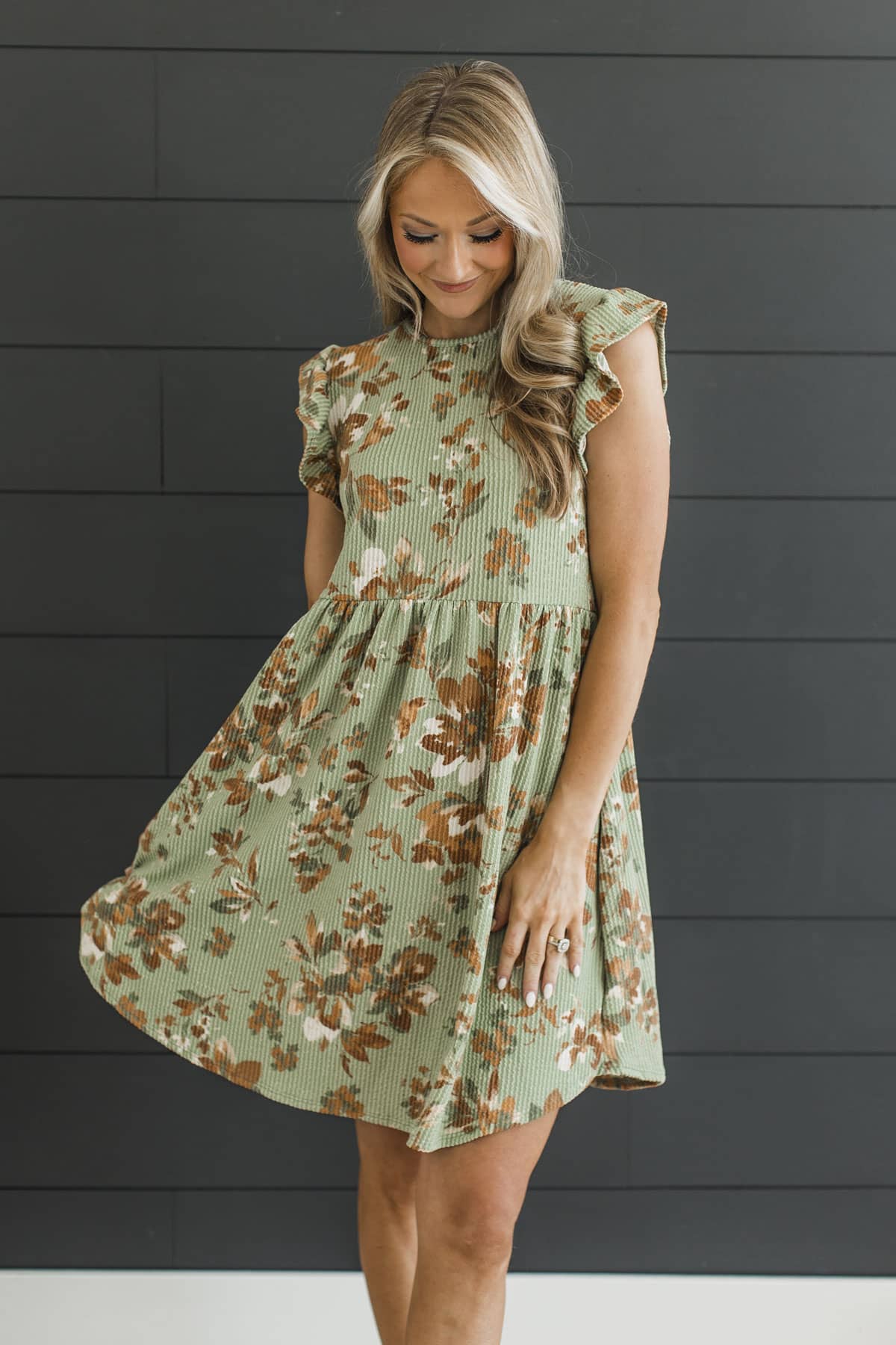 pistachio mini dress Clothing: Mini Dresses: 'Aziza' Pistachio Light Knit Long Sleeve Mini Dress