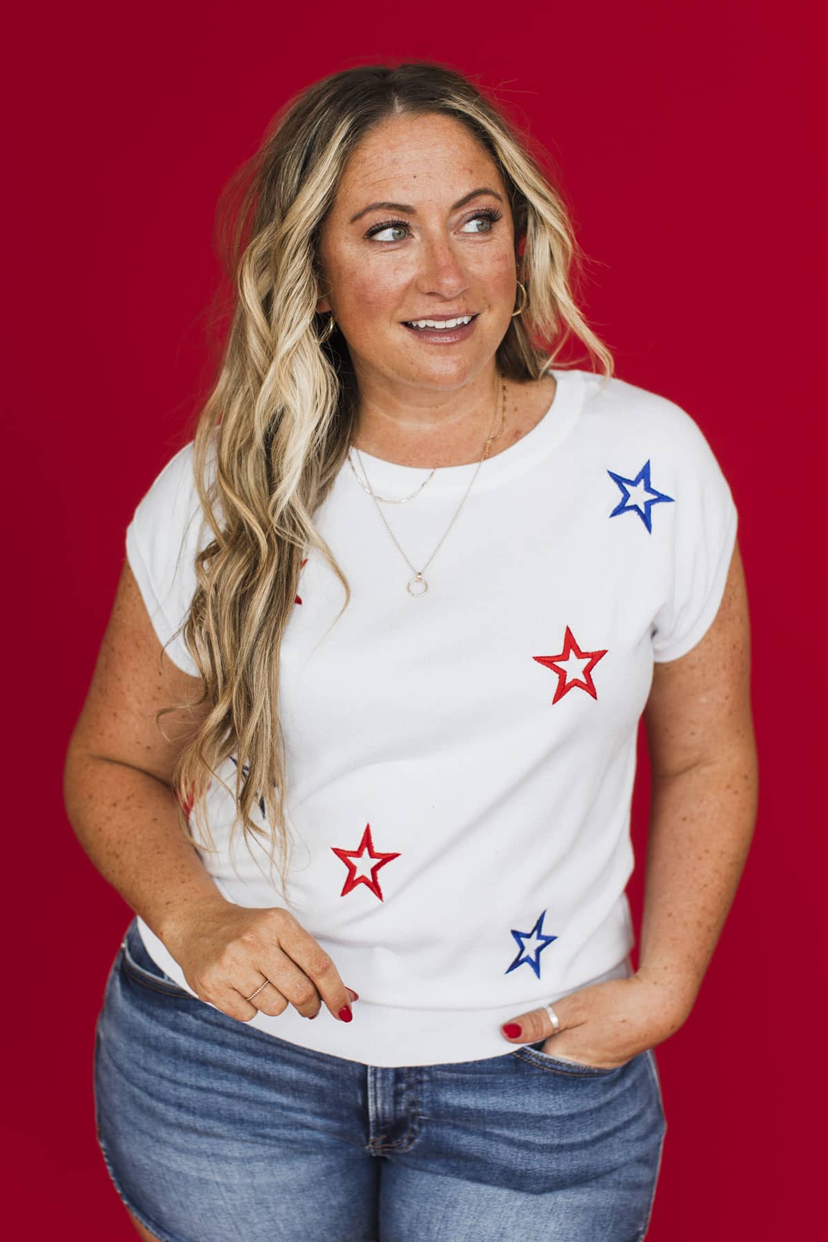 Guided By The Stars Short Sleeve Knit Top- Ivory