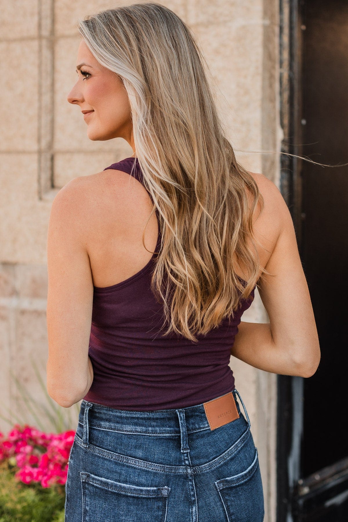 A Moment's Notice V-Neck Bodysuit- Eggplant