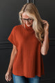 Home Is A Feeling Knit Sweater Top- Copper