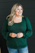 Easily Enchanting Knit Top- Hunter Green