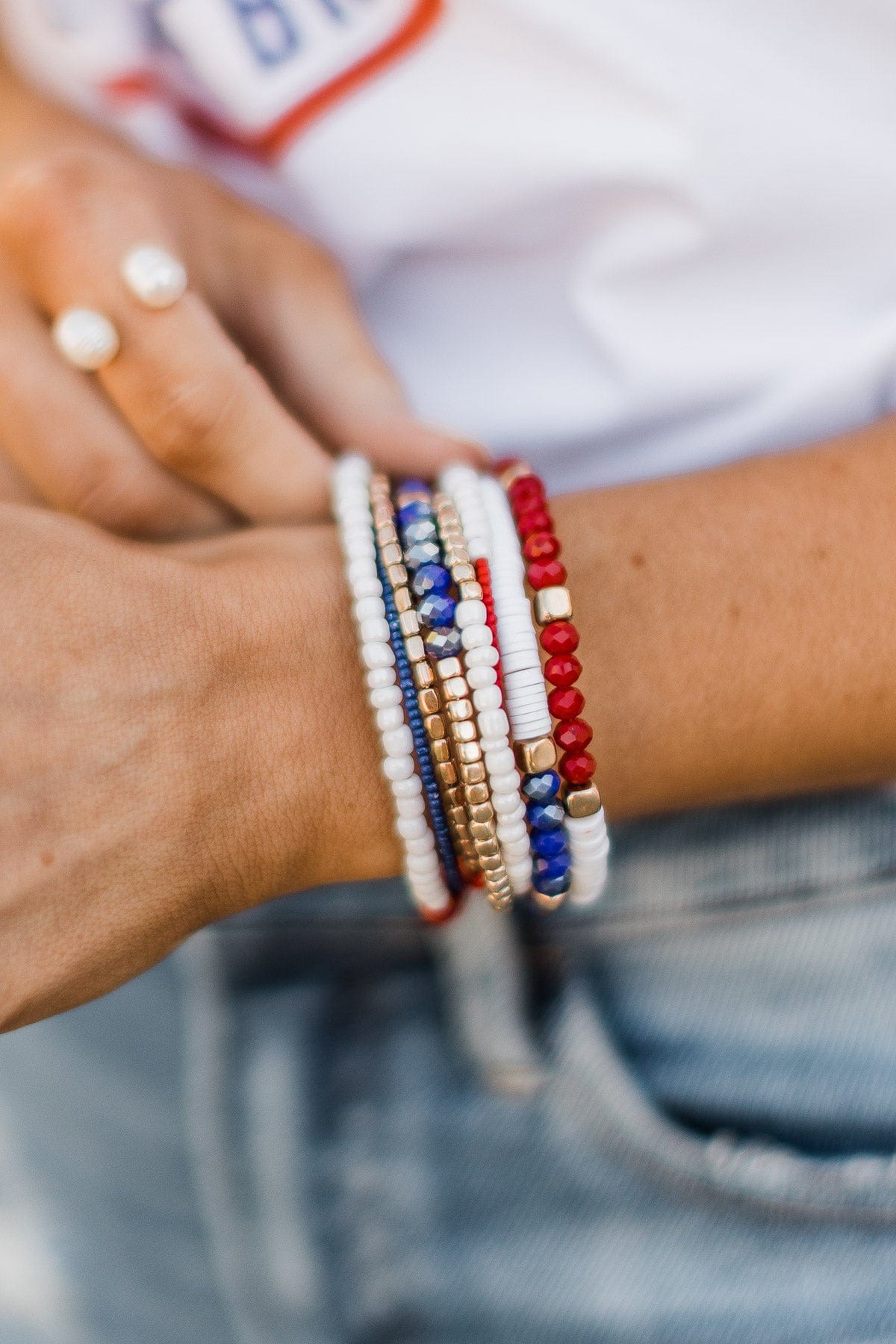Love My Way Coil Bracelet- Red, White, & Blue