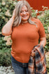 Casual Days Knit Pocket Top- Pumpkin