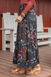 Sweet Like Honey Floral Skirt- Navy