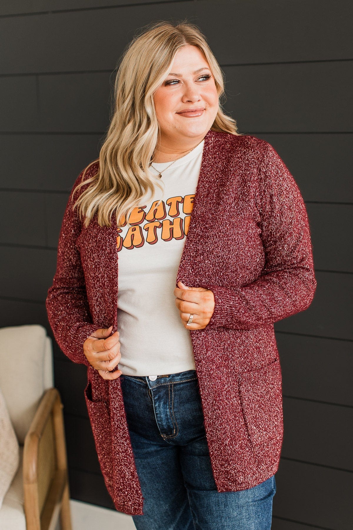 Burgundy cardigan sweater discount
