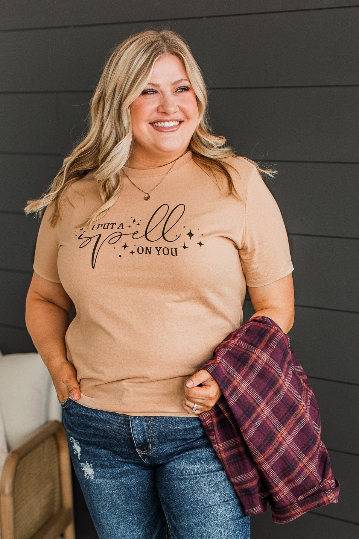 "I Put A Spell On You" Graphic Tee- Sand