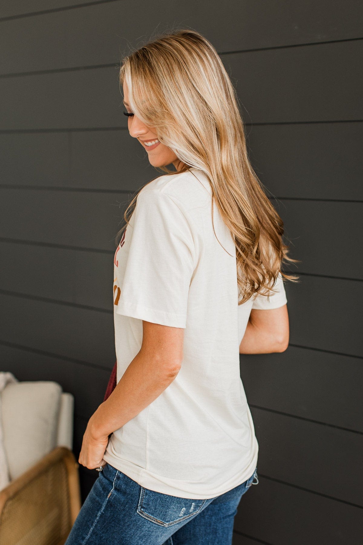 Always "Grateful" Graphic Tee- Cream
