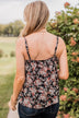Garden Blooms Floral Tank Top- Black