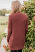 Comfortable With Myself Knit Cardigan- Maple Brown