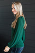 Easily Enchanting Knit Top- Hunter Green